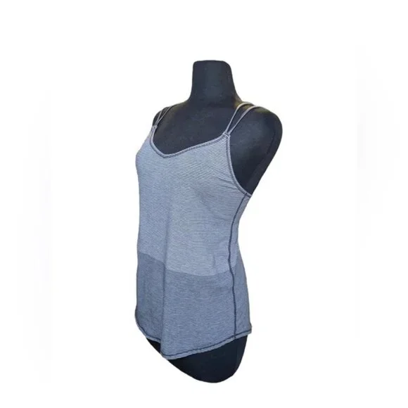 LULULEMON Breezy Strappy Back Tank Top Gray Stripe Size: 6 - Picture 6 of 8